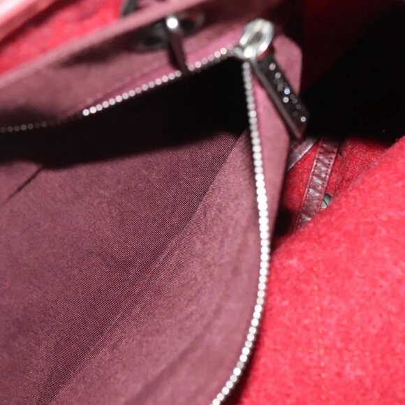 CHANEL Matelasse Chain Shoulder Bag Wool 2way Red CC - Picture 15 of 16